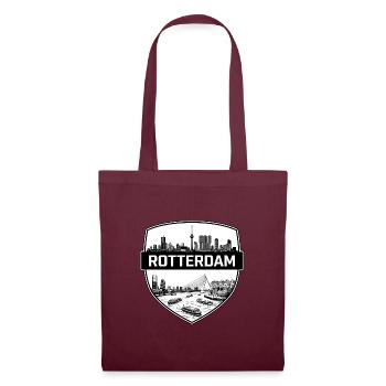 Rotterdam Netherlands Shield Crest Bridge Geschenk - Stoffbeutel - Burgunderrot - Vorne
