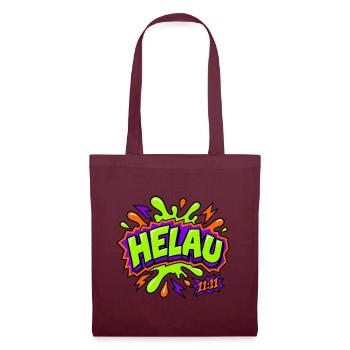 Helau 11:11 Karneval Retro T-Shirt - Stoffbeutel - Burgunderrot - Vorne
