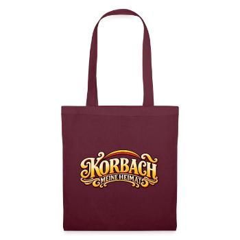 Korbach – Meine Heimat Retro Schriftzug - Stoffbeutel - Burgunderrot - Vorne