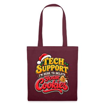 Tech Support Cookies: Holiday Debugger - Stoffbeutel - Burgunderrot - Vorne
