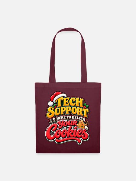 Tech Support Cookies: Holiday Debugger - Stoffbeutel - Burgunderrot