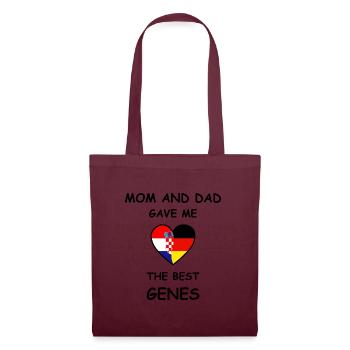 Croatia Germany Genes Heart - Stoffbeutel - Burgunderrot - Vorne