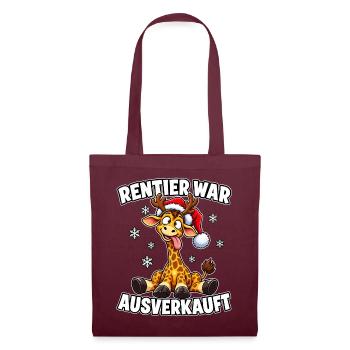 Rentier war ausverkauft Giraffe - Stoffbeutel - Burgunderrot - Vorne