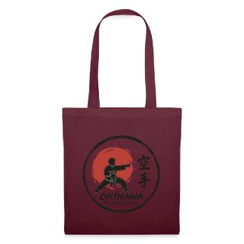 Okinawa- Home of Karate Round Emblem - Stoffbeutel - Burgunderrot - Vorne