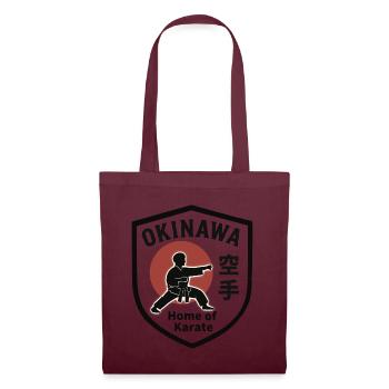 Okinawa- Home of Karate Shield Emblem - Stoffbeutel - Burgunderrot - Vorne