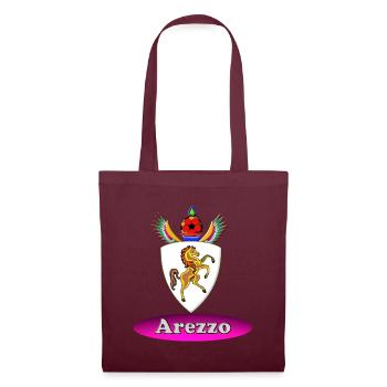 Arezzo-Pferdewappen – Majestätischer Hengst Heraldic Em - Stoffbeutel - Burgunderrot - Vorne