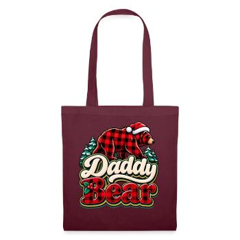 Daddy Bear Plaid Christmas - Stoffbeutel - Burgunderrot - Vorne