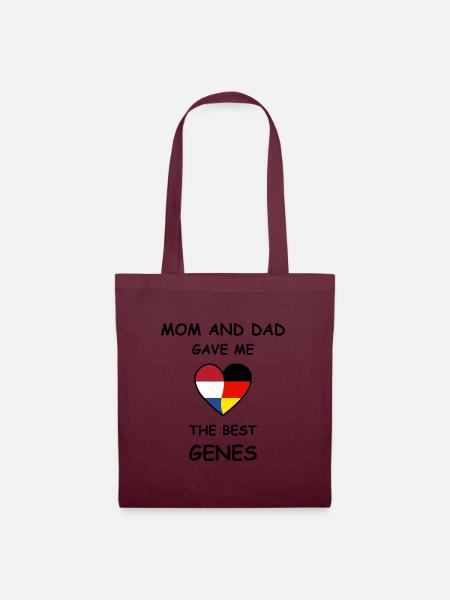 Netherlands Germany Genes Heart - Stoffbeutel - Burgunderrot
