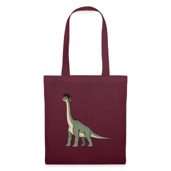Dino mit Doktorhut - Stoffbeutel - Burgunderrot - Vorne