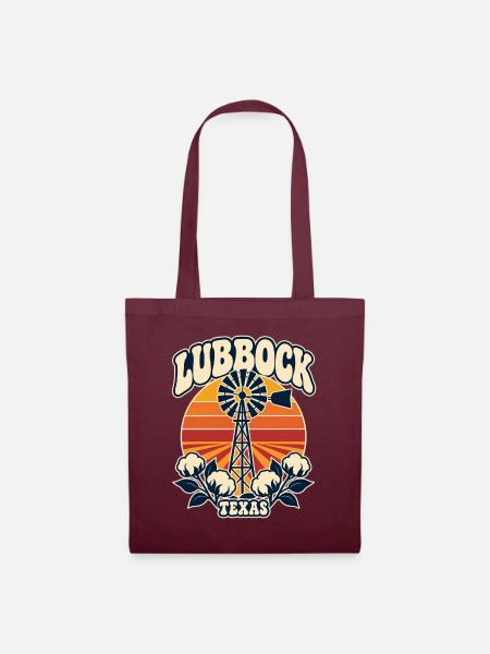 Lubbock Texas Sonnenwind Turm - Stoffbeutel - Burgunderrot