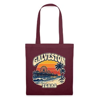 Galveston Pier Sunset Texas - Stoffbeutel - Burgunderrot - Vorne