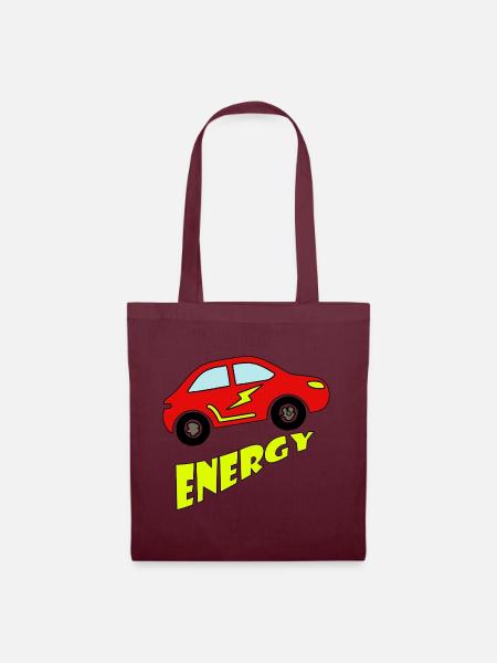 Elektroauto grüne Energie Umweltschutz Statement - Stoffbeutel - Burgunderrot