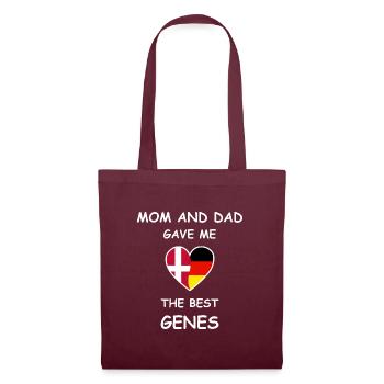 Denmark Germany Genes Heart White - Stoffbeutel - Burgunderrot - Vorne