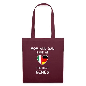 Italy Germany Genes Heart White - Stoffbeutel - Burgunderrot - Vorne