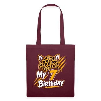 My 7 Birthday Leopard Party - Stoffbeutel - Burgunderrot - Vorne