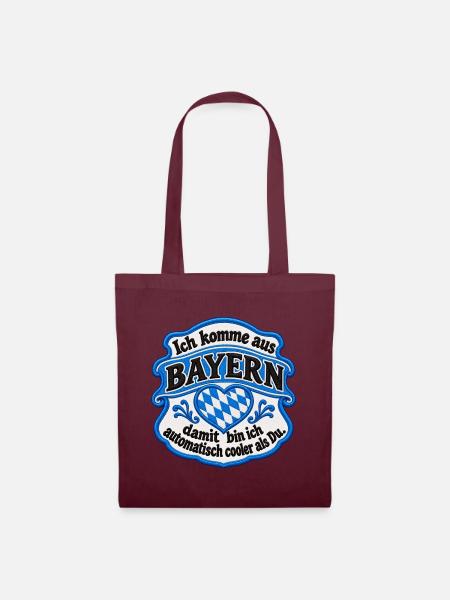 Bayern_Herz_Wappen - Stoffbeutel - Burgunderrot