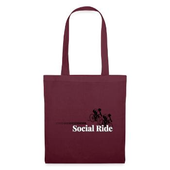 Social Ride Retro Typography - Stoffbeutel - Burgunderrot - Vorne