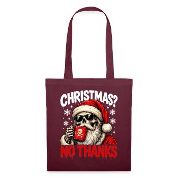 Skull Santa Nein danke - Stoffbeutel - Burgunderrot - Vorne