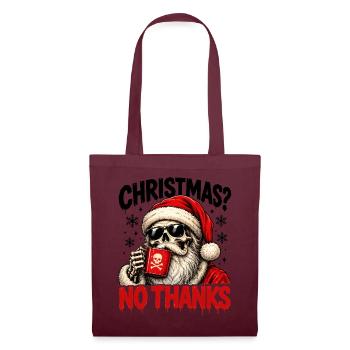 Skull Santa Nein danke - Stoffbeutel - Burgunderrot - Vorne