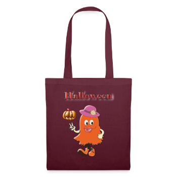 Halloween-Geistermädchen - Stoffbeutel - Burgunderrot - Vorne