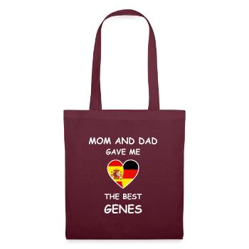 Spain Germany Genes Heart White - Stoffbeutel - Burgunderrot - Vorne