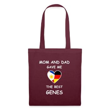 Philippines Germany Genes Heart White - Stoffbeutel - Burgunderrot - Vorne