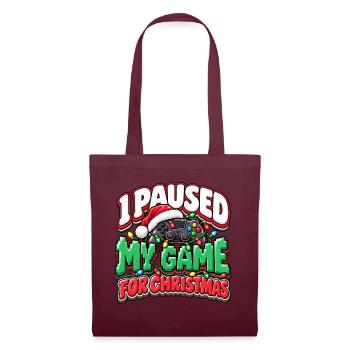 Pause für Weihnachten Gaming - Stoffbeutel - Burgunderrot - Vorne
