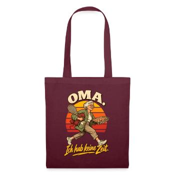 Oma Ich hab keine Zeit - Stoffbeutel - Burgunderrot - Vorne