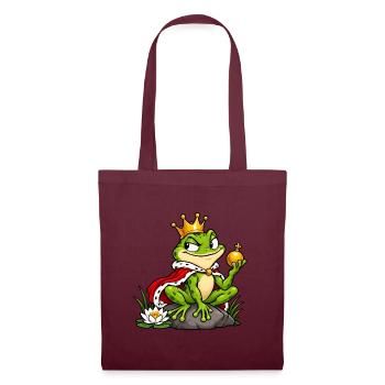 Schelmischer Froschkönig - Stoffbeutel - Burgunderrot - Vorne