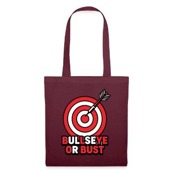 Bullseye oder Büste – Bogenschießdarts Zielabzeichen - Stoffbeutel - Burgunderrot - Vorne