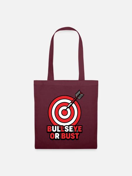 Bullseye oder Büste – Bogenschießdarts Zielabzeichen - Stoffbeutel - Burgunderrot