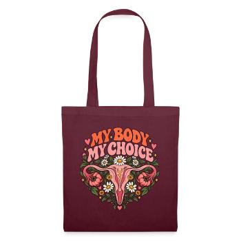 "My body my choice" - Stoffbeutel - Burgunderrot - Vorne