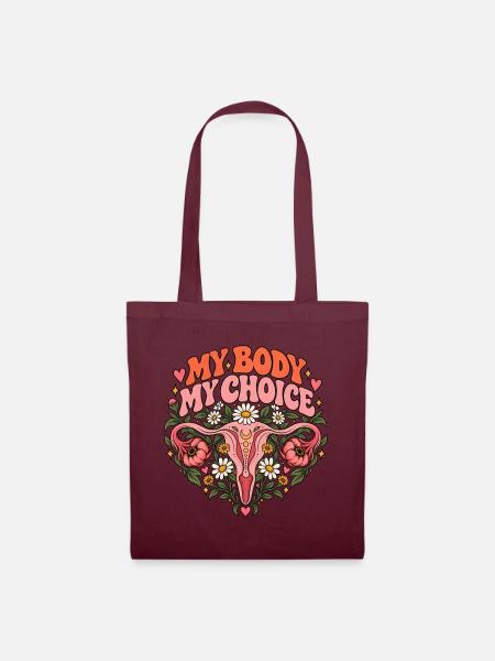 "My body my choice" - Stoffbeutel - Burgunderrot