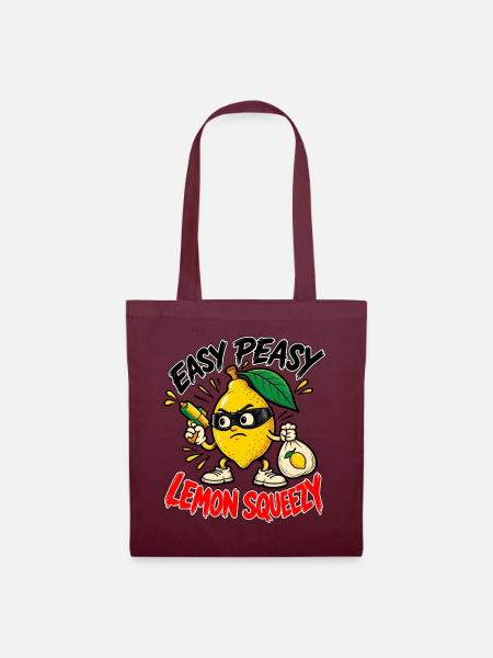 Easy Peasy Lemon Squeezy – Freche Zitrone - Stoffbeutel - Burgunderrot