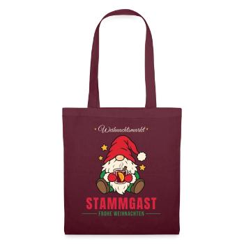 Weihnachtsmarkt Stammgast - Wichtel - Stoffbeutel - Burgunderrot - Vorne