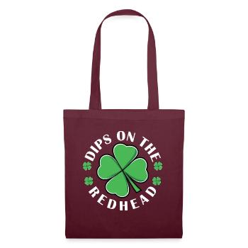 Lustige St. Patricks Irish Dibs Auf Kleeblatt - Stoffbeutel - Burgunderrot - Vorne