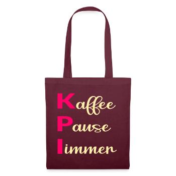 Büro Kaffee Sprüche, KPI - Stoffbeutel - Burgunderrot - Vorne