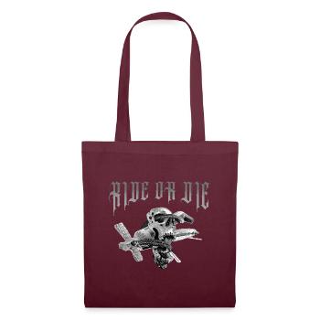 Skull_Ride_or_die - Stoffbeutel - Burgunderrot - Vorne