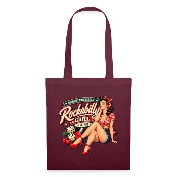 Rockabilly Pin-Up-Rucksack – Normandy Road - Stoffbeutel - Burgunderrot - Vorne