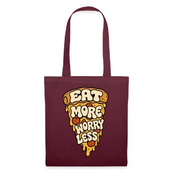 Pizza – Eat More Worry Less - Stoffbeutel - Burgunderrot - Vorne