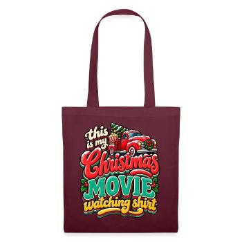 Weihnachtsfilm Retro Truck Shirt - Stoffbeutel - Burgunderrot - Vorne