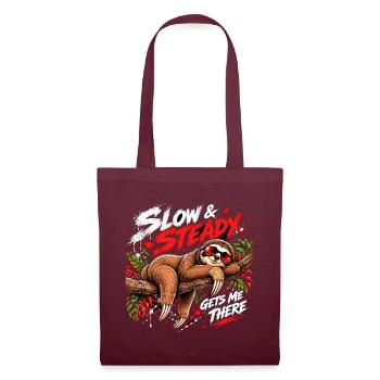 Slow & Steady Faultier - Stoffbeutel - Burgunderrot - Vorne