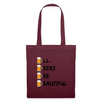 ALL BEERS ARE BEAUTIFUL BIER JGS ACAB ABAB SPRUCH - Stoffbeutel - Burgunderrot - Vorne