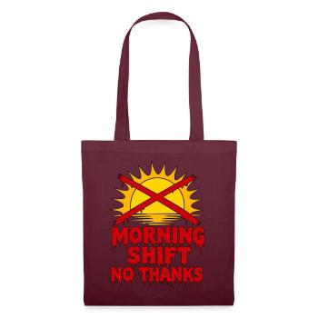 Morning Shift No Thanks Typografie Pflege RN - Stoffbeutel - Burgunderrot - Vorne