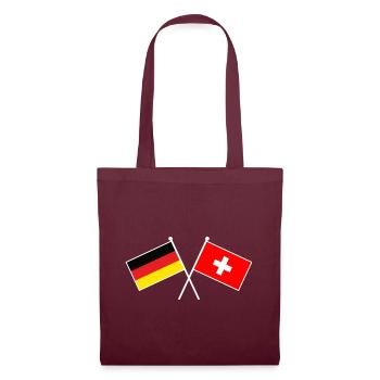 Deutschland & Schweiz Flaggen - Partnerschaft - Stoffbeutel - Burgunderrot - Vorne