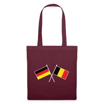 Deutschland & Belgien Flaggen - Partnerschaft - Stoffbeutel - Burgunderrot - Vorne