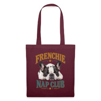  Frenchie Nap Club Französische Bulldogge Beim - Stoffbeutel - Burgunderrot - Vorne