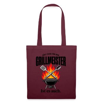 Grillmeister Feuerdesign - Stoffbeutel - Burgunderrot - Vorne