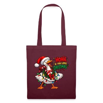 Schreiende Gans – Weihnachtshumor - Stoffbeutel - Burgunderrot - Vorne