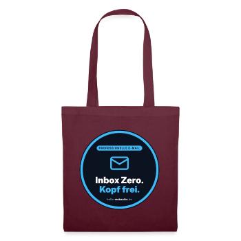 Inbox Zero. Kopf Frei. Büro Shirt - Stoffbeutel - Burgunderrot - Vorne